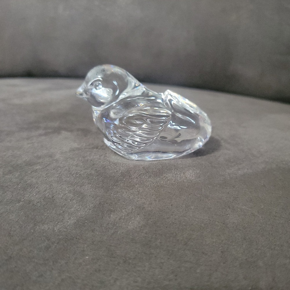 Waterford Crystal Sparrow Bird Figurine Paperweight 4-1/2 in Signed Home Decor